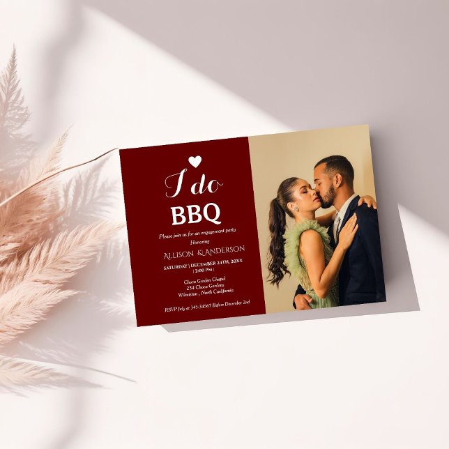 Minimalist script i do bbq engagement party  invitation (Creator Uploaded)