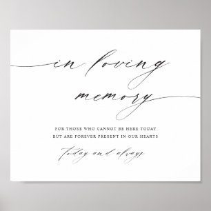 Minimalist Script In Loving Memory Wedding Sign