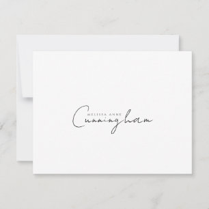Minimalist Script Last Name Stationery Card
