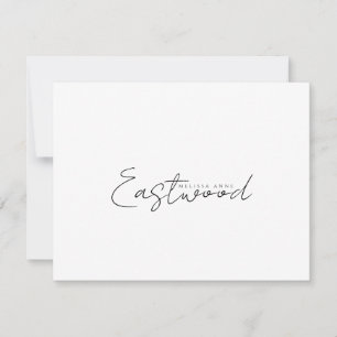 Minimalist Script Last Name Stationery Card