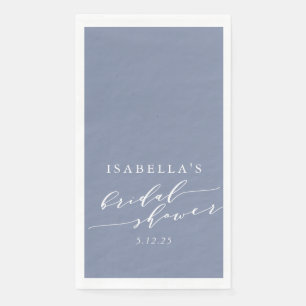Minimalist Script Lettering Blue Bridal Shower  Napkin