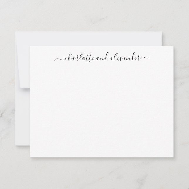 Minimalist Script Lettering Personalised Couples Card (Front)
