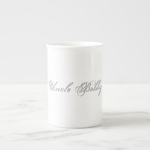 Minimalist Script Lovely 3d Monogram Bone China Mug