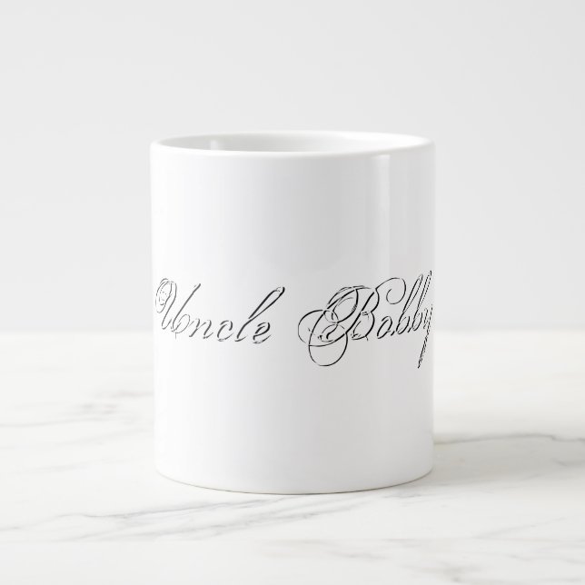 Minimalist Script Lovely 3d Monogram Large Coffee Mug (Front)