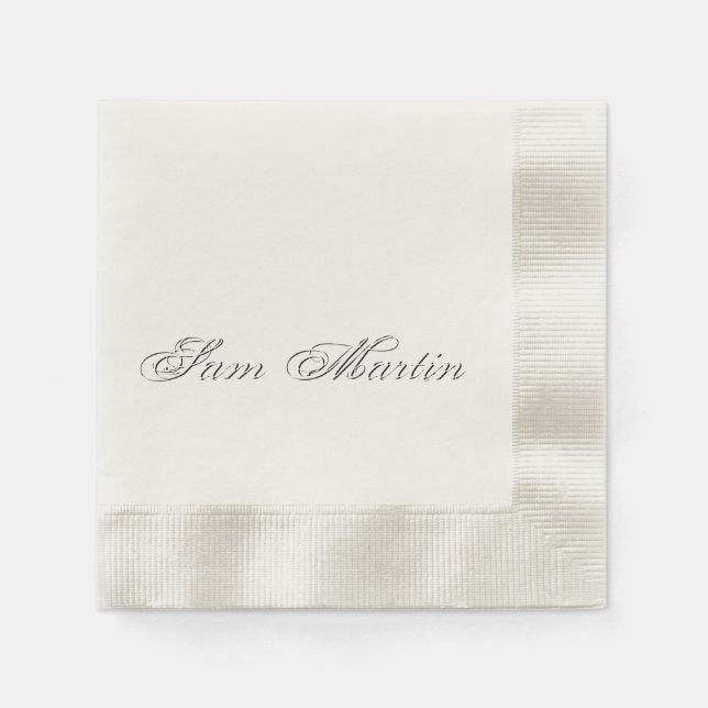 Minimalist Script Lovely 3d Monogram Napkin (Front)