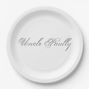 Minimalist Script Lovely 3d Monogram Paper Plate