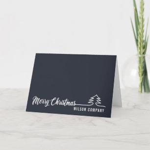 Minimalist script Merry Christmas  corporate Holid Holiday Card