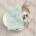 Minimalist Script Mint Wedding Evening Party  Invitation<br><div class="desc">Minimalist Script Mint Wedding Evening Party.  A set handwritten style for Evening Party and the rest of the text you can easily personalise. The text and background colours can be changed to any or your choice via the customise further option.</div>
