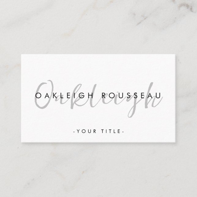 Minimalist Script Modern Business Card (Front)