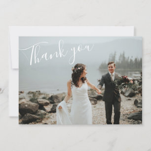 Minimalist Script   Modern Chic Script Calligraphy Thank You Card