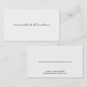 minimalist script modern professional white business card
