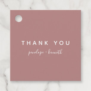 Minimalist Script Modern Wedding   Dusty Rose   Favour Tags