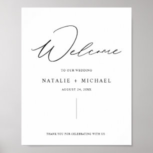 Minimalist Script Modern Wedding Welcome Sign