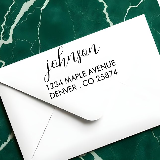 "Minimalist Script Name and Address Self-inking St Stamp (Creator Uploaded)
