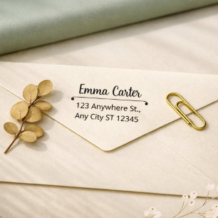 Minimalist Script Name Return Address Stamp