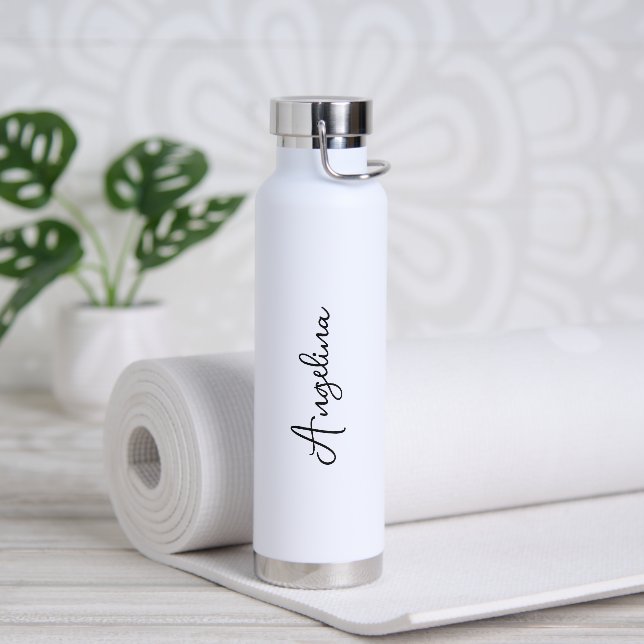 Minimalist Script Name Simple Elegant Water Bottle (Yoga)