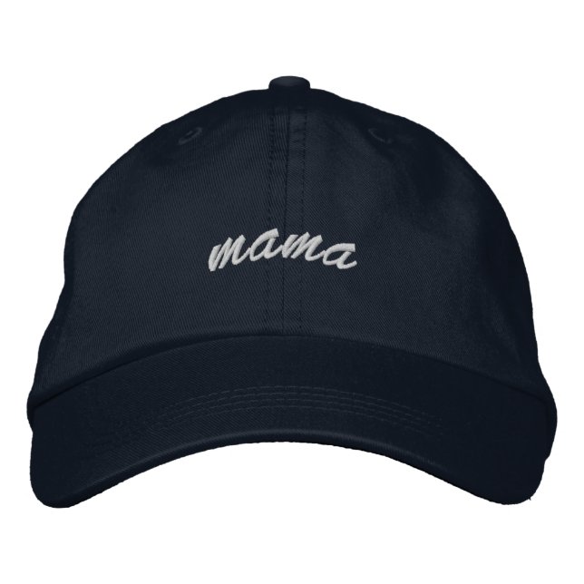 Minimalist Script Navy Mama Hat (Front)