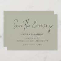 Minimalist Script Pale Sage Save the Evening