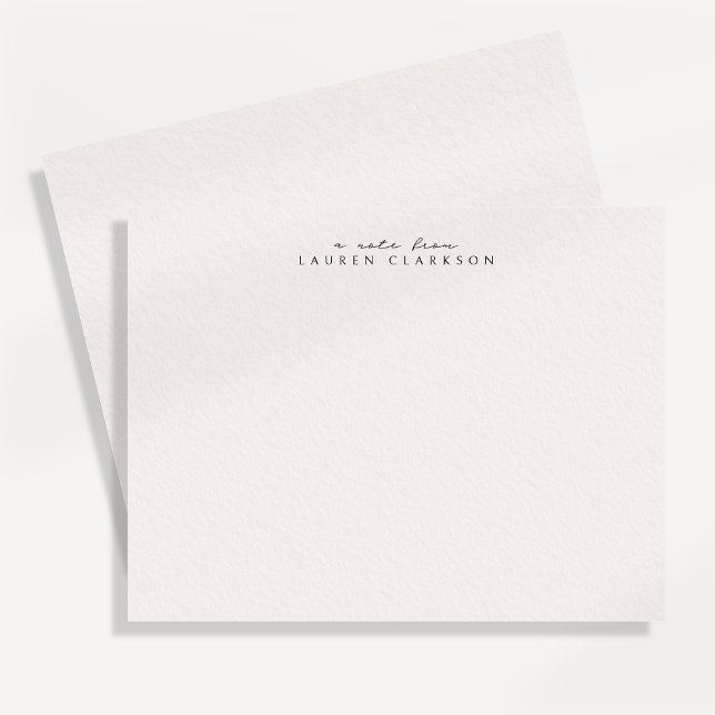 Minimalist script Personal Stationery Note Card (Creator Uploaded)