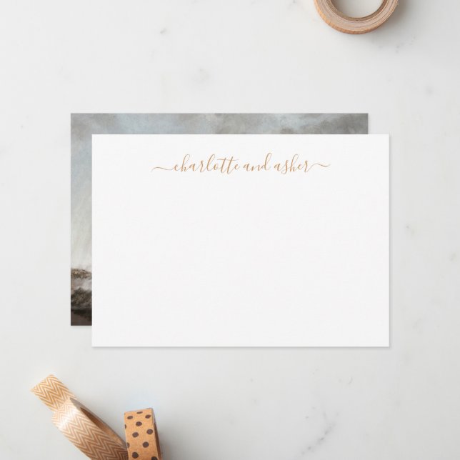 Minimalist Script Personalised Couples Card (Front/Back In Situ)