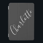 Minimalist Script Personalised Name Black White  iPad Mini Cover<br><div class="desc">Minimalist Script Typography Name in Black and White iPad Case</div>