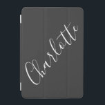 Minimalist Script Personalised Name Black White  iPad Mini Cover<br><div class="desc">Minimalist Script Typography Name in Black and White iPad Case</div>