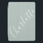 Minimalist Script Personalised Name Dusty Blue   iPad Pro Cover<br><div class="desc">Minimalist Script Typography Name in Dusty Blue iPad Case</div>