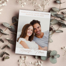 Minimalist Script Personalised Wedding Thank You