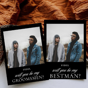 Minimalist Script Photo Bestman Proposal Invitation
