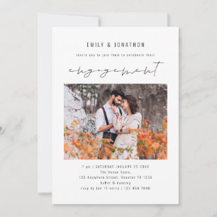 Minimalist Script Photo Engagement Party Invitation