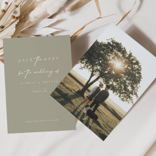 Minimalist Script Photo Save the Date Card