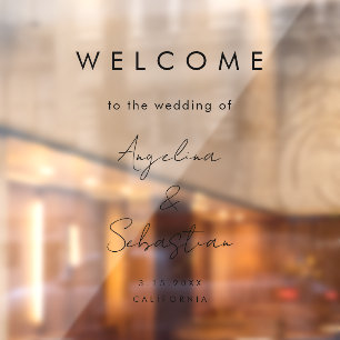 Minimalist Script Photo Wedding Welcome Sign