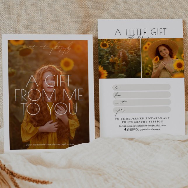 Minimalist Script Photography Gift Certificate (Creator Uploaded)