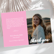 minimalist script pink graduation