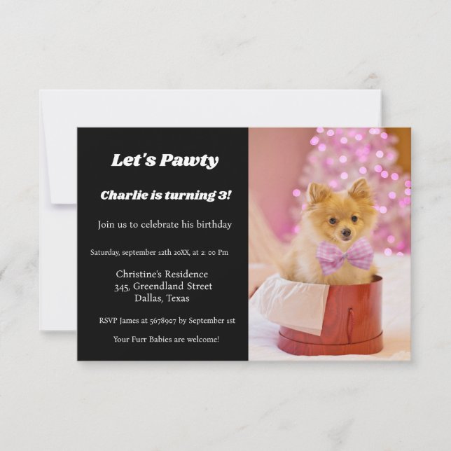 Minimalist Script puppies birthday party  Invitation (Front)
