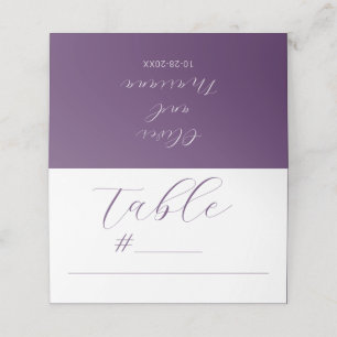 Minimalist Script Purple Wedding Place Card