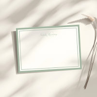Minimalist Script Sage Green Two Border Monogram
