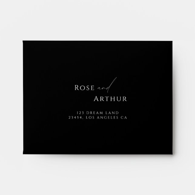 Minimalist Script Self Addressed RSVP Envelope (Front)
