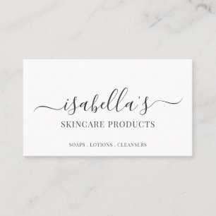 Minimalist Script Signature Skincare Products Business Card