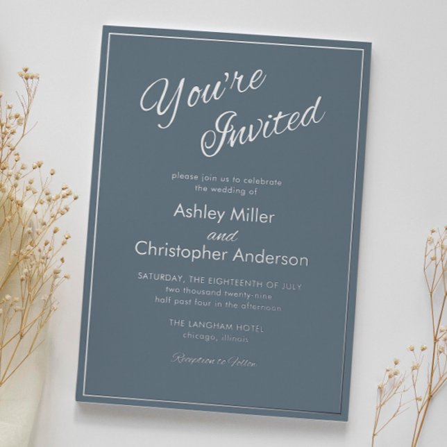 Minimalist Script Slate Grey Wedding (Creator Uploaded)