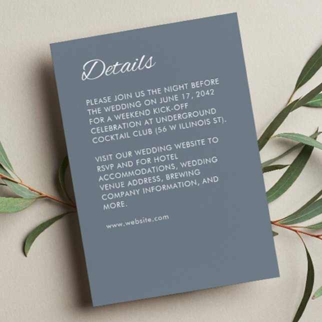 Minimalist Script Slate Grey Wedding Enclosure Card (Creator Uploaded)