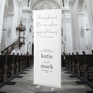 Minimalist Script Song of Solomon Wedding Welcome  Retractable Banner