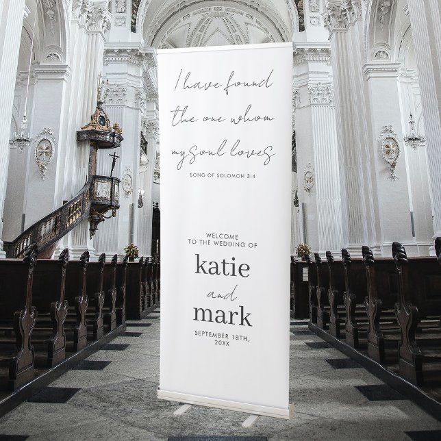 Minimalist Script Song of Solomon Wedding Welcome  Retractable Banner (Minimalist Script Song of Solomon Wedding Welcome Retractable Banner)