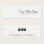 Minimalist Script Stud Earring Display Card<br><div class="desc">A simple modern signature in script, stud earring jewellery display card for designer jewellery. The little round circles are merely markers for where to make your holes. there are no actual holes. You may delete them if you like, or move them up or down for your chosen placement. there are...</div>