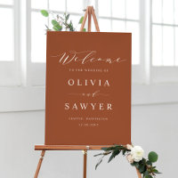 Minimalist Script Terracotta Wedding Welcome