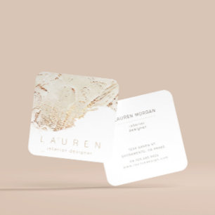 minimalist script textured gold Business Card