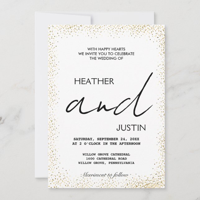 Minimalist Script Traditional Wedding Invitation (Front)