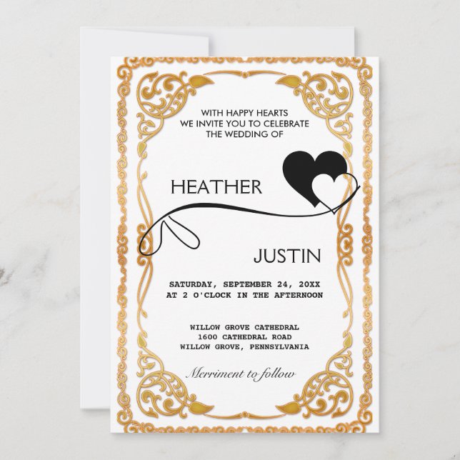 Minimalist Script Traditional Wedding Invitation (Front)