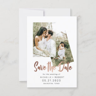 minimalist script two Photo Save The Date Invitation