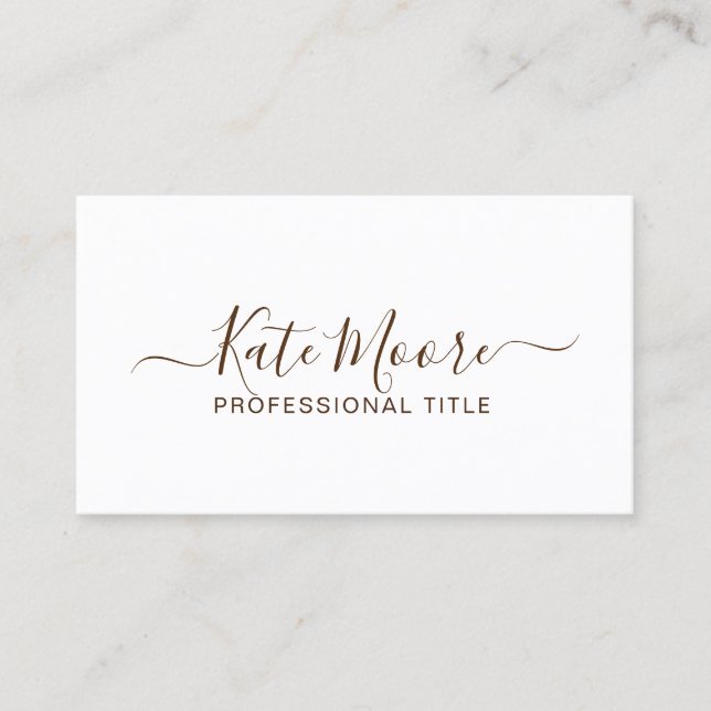 Minimalist Script Typeface Professional Business Card (Front)